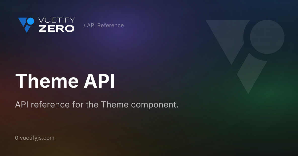 Theme API — Vuetify0