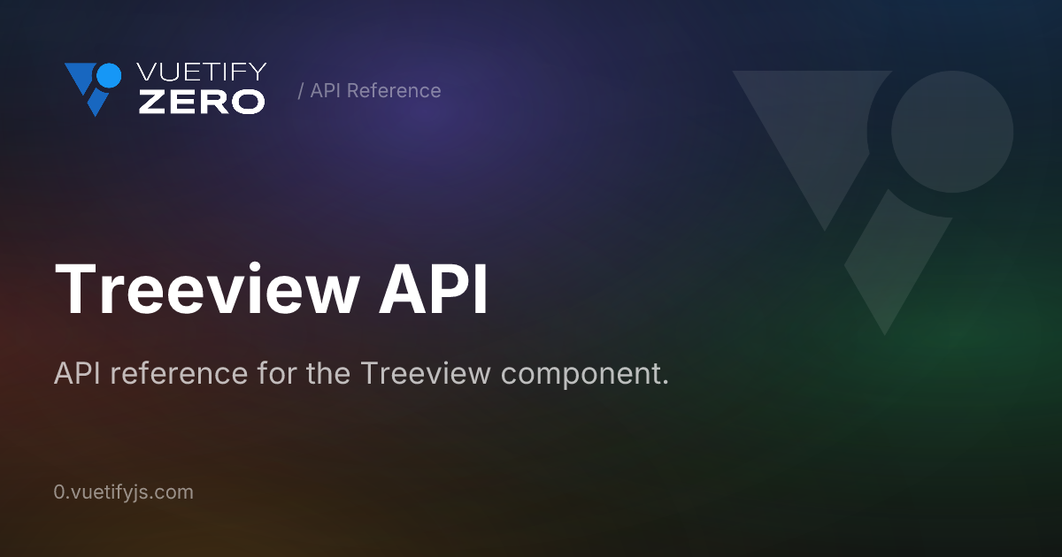 Treeview API — Vuetify0