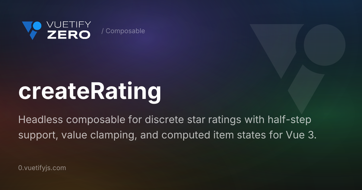 createRating - Bounded Rating Value Management — Vuetify0