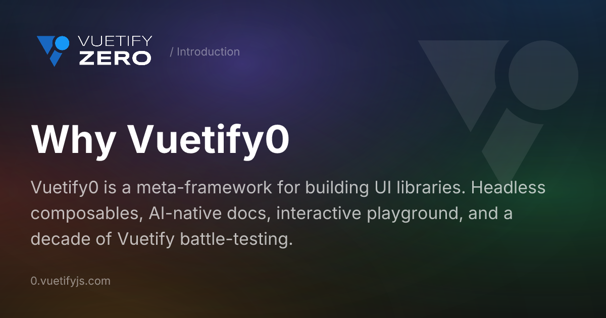 Why v0 - The Meta-Framework for Building UI Libraries — Vuetify0