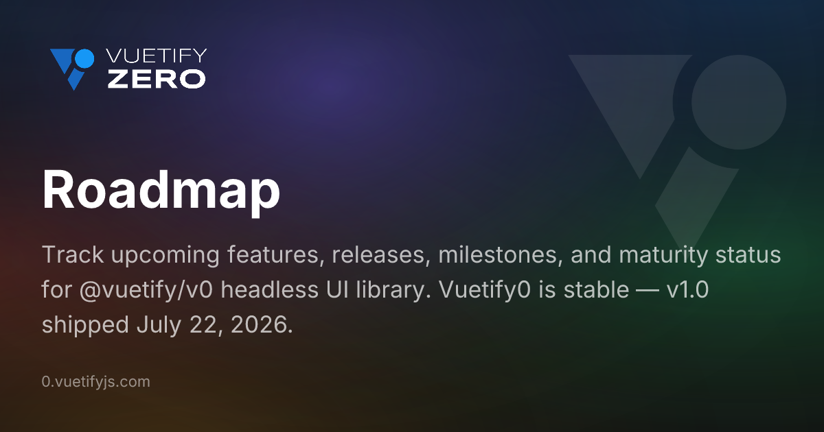 Roadmap - Vuetify0 Development Timeline — Vuetify0